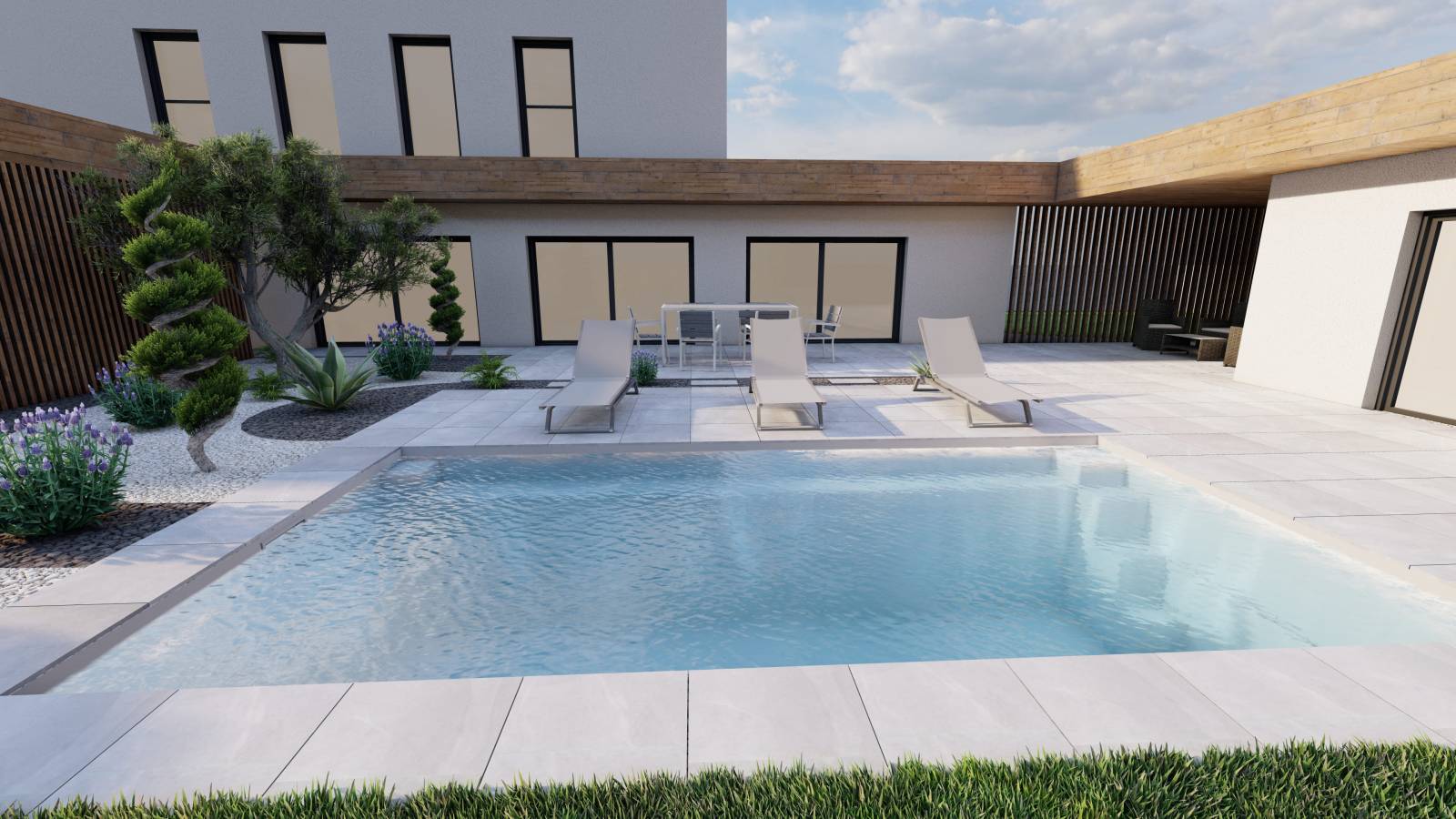 Angélite 8m sur terrasse moderne