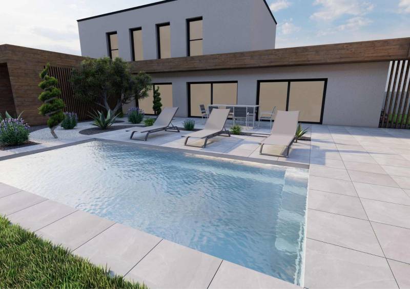 Piscine avec terrasse moderne