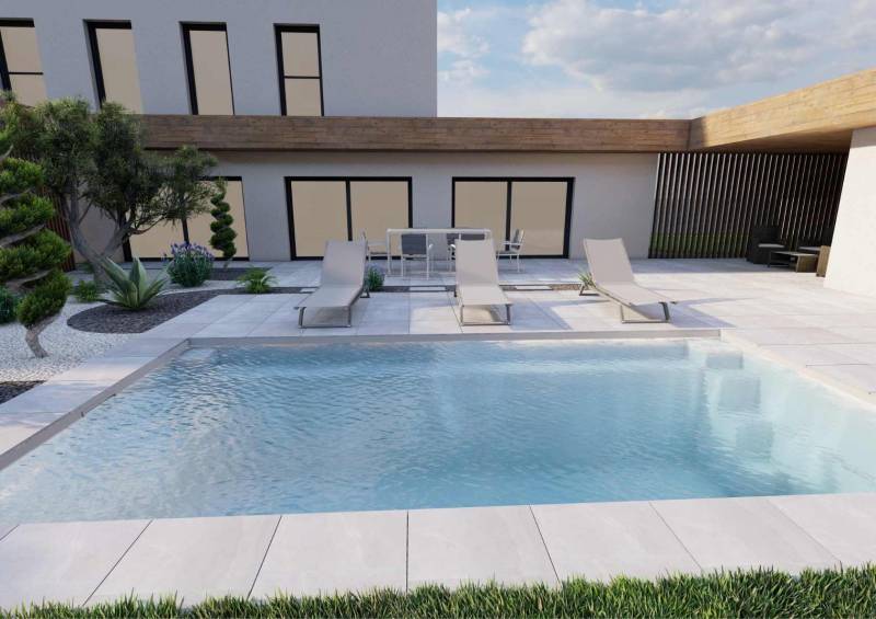 Piscine avec margelle chic