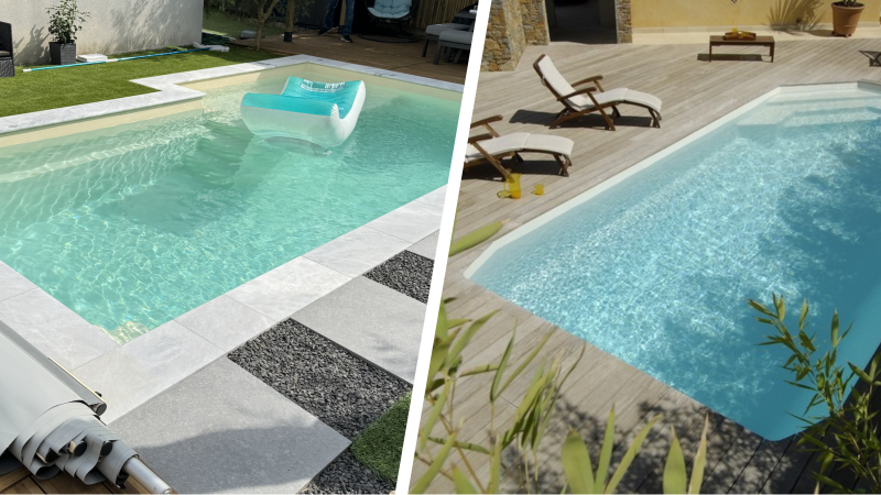 Comparaison entre fond plat et fond incliné pour piscine coque à Méounes-les-Montrieux : une décision clé pour optimiser confort, sécurité et plaisir de baignade.