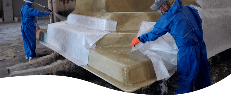 mise en place de fibre sur une piscine coque polyester alliance piscines toulon dans le Var