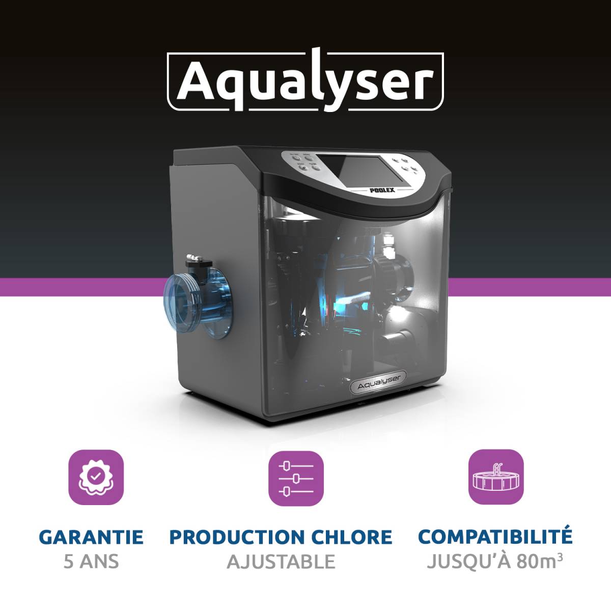 aqualiseur poolex. electrolyseur au sel pour piscine