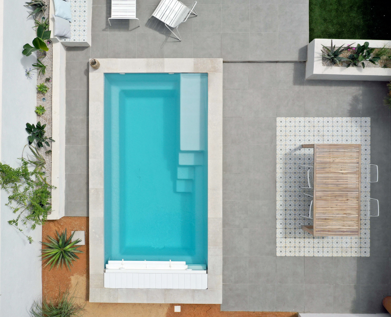 vue du haut piscine modele new city