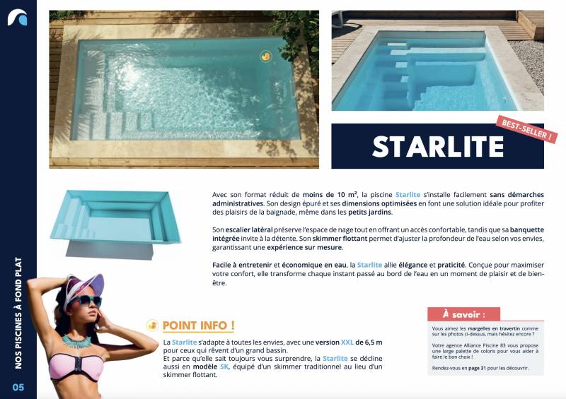 exemple de page du catalogue Alliance Piscines 83