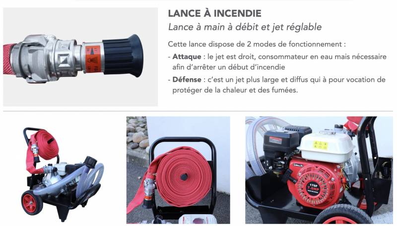 detail de la lance a incendie poolsam chez alliance piscines toulon