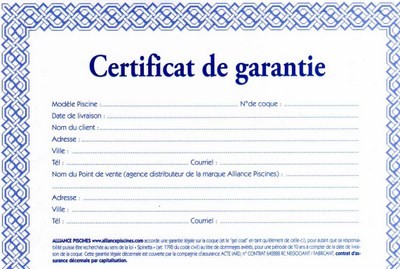 Garantie decennale de votre piscine et de votre chantier  .....