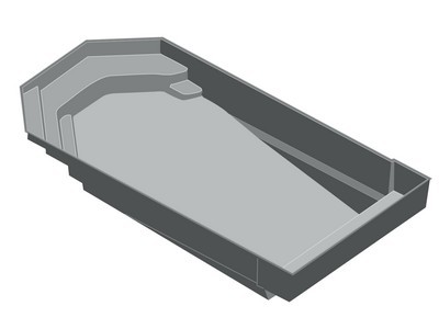 Piscine coque a fond incliné avec volet immergé Alliance piscines TOULON  ( 83 )