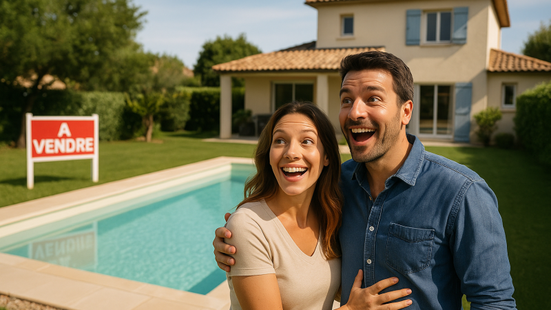Maison avec piscine coque polyester à Bormes-les-Mimosas : un extérieur soigné qui valorise le bien immobilier et séduit les acheteurs grâce à Alliance Piscines 83.